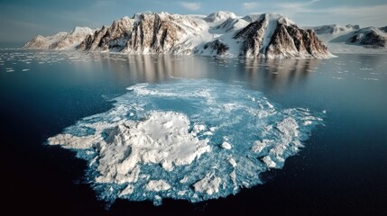 Wall Mural - Greenland ice sheet melting into the arctic ocean