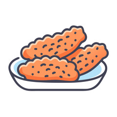Wall Mural - Crispy fried chicken tenders served on a plate
