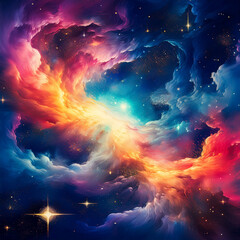 cosmic nebula scene; abstract background with space
