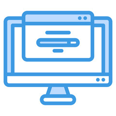 Wall Mural - Computer monitor showing a web page, suitable for technology blogs, online tutorials, website design concepts, remote working illustrations.