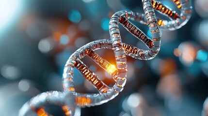 highly detailed 3d rendering of a molecular dna structure with a complex abstract and textured scien