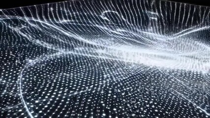 Abstract shapes resembling a plexus. A digital backdrop featuring communication and technology elements, complete with lines and dots.