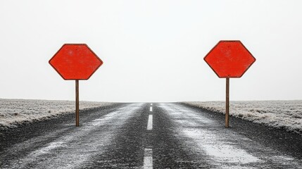 A road with no signs, symbolizing uncertainty isolated on white background