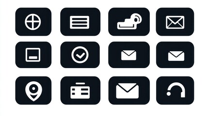 simple app interface icons; design elements for software