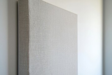 Wall Mural - close-up view of textured canvas against neutral wall background
