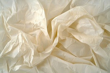 Wall Mural - crumpled fabric textures in soft cream and beige tones for design