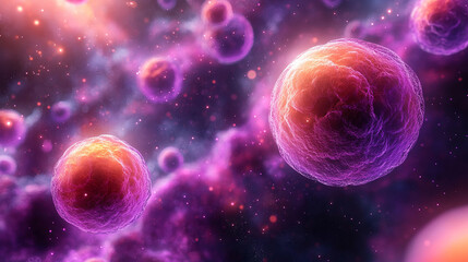 Wall Mural - Colorful 3D visualization showing the intricate microscopic structure of lipid layers surrounding LDL protein B100, symbolizing molecular complexity, health science, and cholesterol transport.


