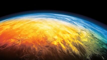 Wall Mural - a colorful visualization of the earth and its atmosphere