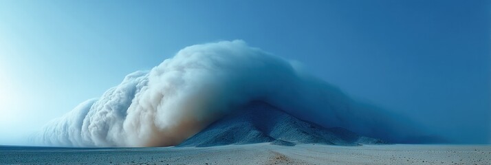 Aufkleber - Climate Crisis Visualization Monumental Haboob Dust Storm Engulfing Desert Landscape - Powerful Environmental Documentary Imagery for Global Awareness Campaigns