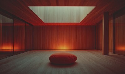 Aufkleber - Minimalist Zen Sanctuary Immersive Wellness Design for Digital Mindfulness Retreats - Contemplative Space Transforming Mental Performance and Inner Balance