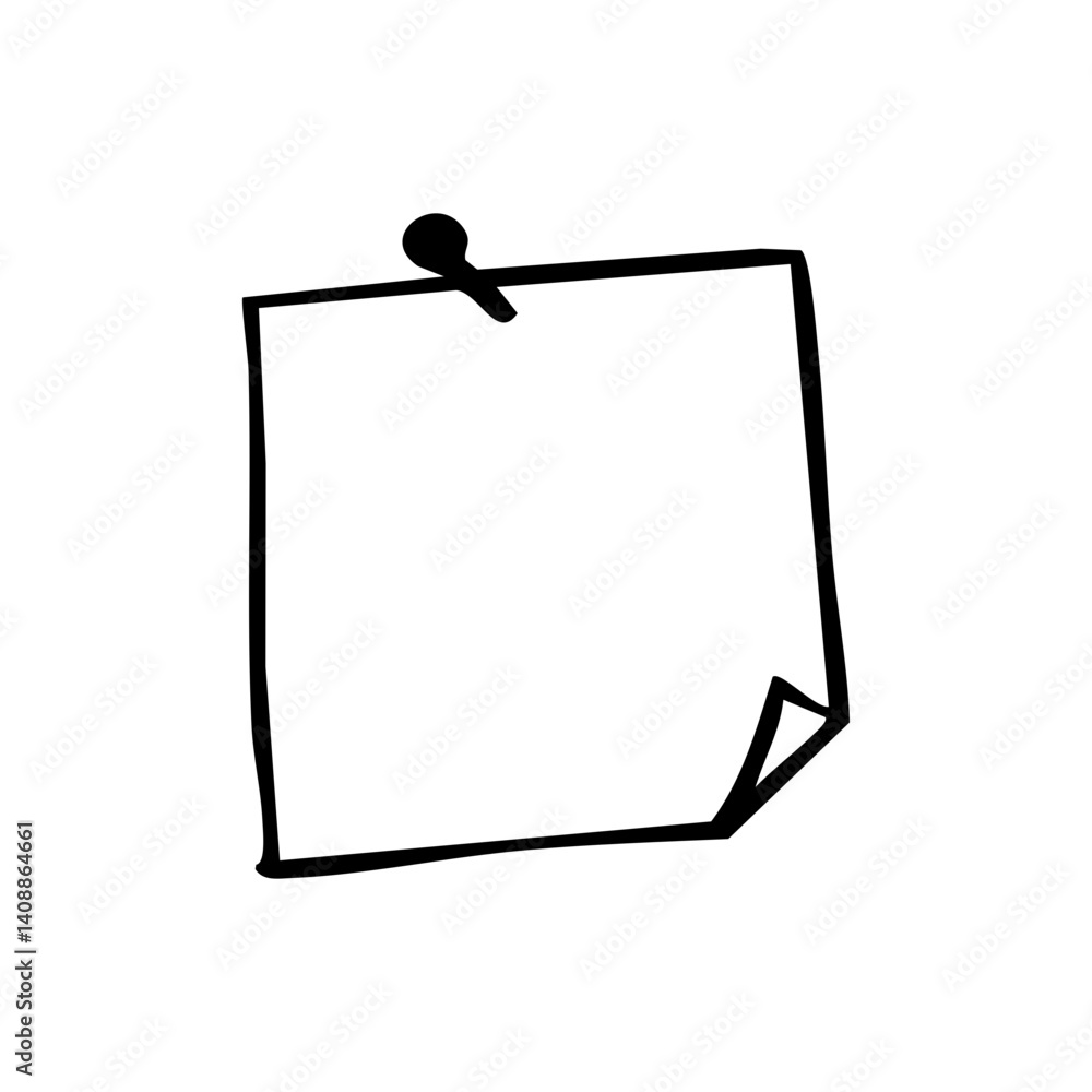 blank note paper with push pin Stock Vector | Adobe Stock