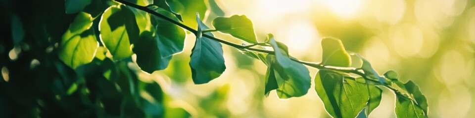 Leinwandbilder - Verdant Natures Soft Focus Illuminated Green Leaf Macro Capturing Sustainable Wellness Design and Biophilic Aesthetic Trends in High-Resolution Detail