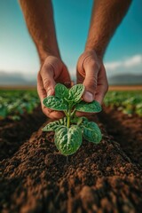 Poster - Next-Gen AgriTech Regenerative Farmings Eco-Innovative Seedling Moment - Sustainable Agricultures Transformative Green Future in High-Resolution Detail