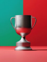 Poster - Minimalist Champion Trophy Bold Color-Block Design Elevating Achievement Narratives in High-Performance Brand Storytelling