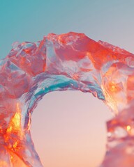 Fototapete - Ethereal Digital Flow Abstract Liquid Glass Sculpture Capturing Holographic Transformation and Immersive Mixed Reality Design Aesthetic