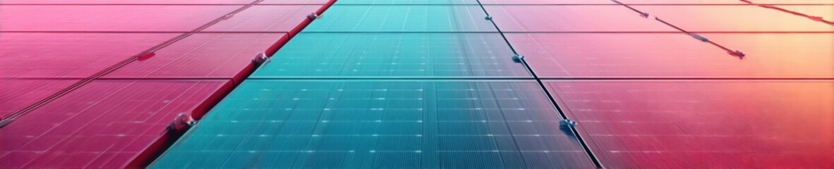 Leinwandbilder - Precision Solar Innovation High-Performance Photovoltaic Arrays in Vibrant Gradient Landscape - Next-Gen Renewable Energy Technology for Sustainable Infrastructure