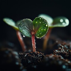 Poster - Regenerative Agriculture and Climate Resilience Macro Seedling Emergence in Sustainable Farming - Innovative Green Tech Visual for Eco-Conscious Food Production Strategies