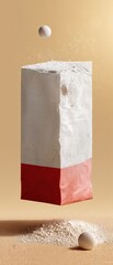 Aufkleber - Minimalist Geometric Stilllife Textural Concrete Block with Gradient Color Blocking - Contemporary Design Visualization for Spatial Branding and Abstract Conceptual Marketing