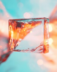 Poster - Luminous Crystal Transparency Ethereal Glass Sculpture Redefining Modern Digital Aesthetics with Prismatic Light Refraction and Immersive Visual Innovation