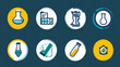 © Mmmdrza - A solid icon collection centered around quality control, including symbols for inspection, assurance, testing, product review, and evaluation processes
