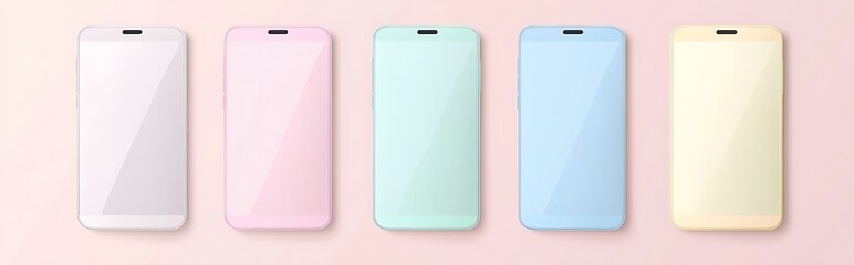 Pastel colored smartphones