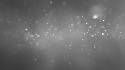 Wall Mural - looped silver white cloud foggy light with glitter flying particles animation background.