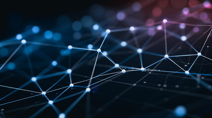 Wall Mural - connected network: a detailed illustration of a vibrant network of interconnected nodes and lines, s