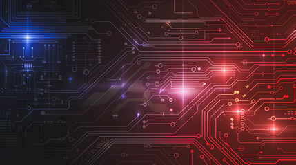 Wall Mural - digital network: a captivating abstract illustration of a digital network with glowing red and blue 