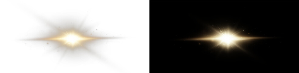 Aufkleber - PNG spotlight with neon flare and glowing sparkles. Futuristic stadium light burst. Abstract vector background with shiny rays, perfect for stage, show, or festive design.