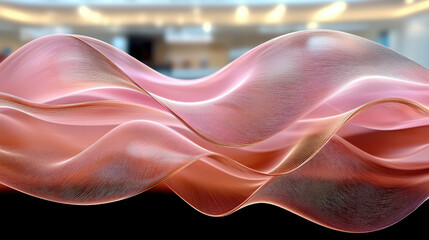 Leinwandbilder - flowing abstract design features soft pink and rose gold waves, creating sense of elegance and fluidity. smooth textures and gentle curves evoke feeling of tranquility and sophistication