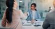 © peopleimages.com - Handshake, team and clients in meeting, office and thank you for collaboration, corporate and group. Success, investor and shaking hands for agreement in business, gesture or congratulations for deal