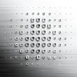 © Murad - Abstract Monochrome Gradient of Horizontal Lines with Floating Shapes: Modern Minimalist Design