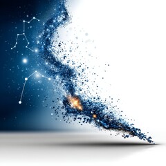Fototapete - Cosmic Nebula Burst: A Starry Night Sky Unveiling, Featuring Constellations and a Celestial Cloud of Stardust