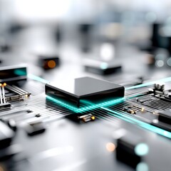 Leinwandbilder - High-Tech Processor: Futuristic Technology and Neon Connectivity for the Digital Age | Semiconductor Engineering