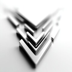 Aufkleber - Metallic Descent: A Convergence of Arrows in Minimalist Style on a Bright White Backdrop