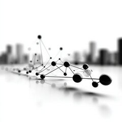 Aufkleber - Networked Cityscape: A Study in Connectivity, Innovation, and the Future of Urban Development