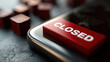 © Nakarin - smartphone screen displays CLOSED sign, symbolizing halted digital logistics