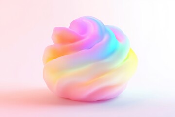 Wall Mural - a vibrant, pastel-colored, swirling blob, resembling a fluffy cloud or a sweet treat.