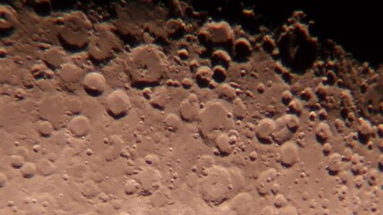 Wall Mural - half moon video through a telescope with turbulent atmosphere.