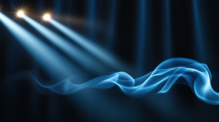 Canvas Print - Stage spotlights illuminating blue smoke