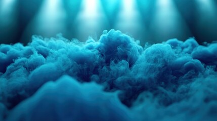 Canvas Print - Blue smoke cloud in stage lights