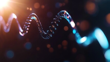 Wall Mural - Abstract swirling helix against dark bokeh background