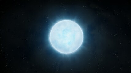 Wall Mural - white dwarf in space. remnants of a star on a black background isolated. the sun after shedding its 