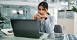 © Jessy/peopleimages.com - Woman, stress and reading laptop in office for business, clerical error and problem solving. Accountant, technology and worry in firm for account fraud, budget mistake and investment returns decrease