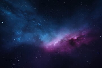 Wall Mural - ethereal cosmic nebula in deep space featuring vibrant magenta and blue hues with countless stars fo
