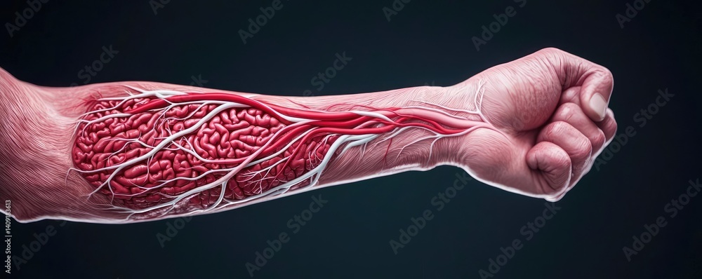 Plan Forearm Human forearm anatomy diagram skin circulation structure concept ...