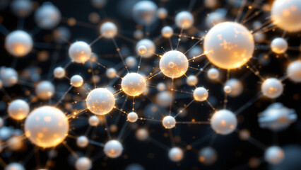 floating, interconnected spheres of varying sizes, linked by thin, luminous strands implying scalabl