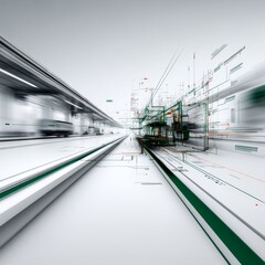 Aufkleber - Abstract Industrial Landscape: Future of Architecture and Technology Fusion in a Modern Minimalist Design 