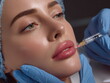 © W.O.W - Woman undergoes lip augmentation procedure at cosmetology clinic for youthful appearance, facial rejuvenation and beauty care on holiday or special event