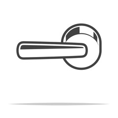 Wall Mural - toilet side lever flush handle outline icon transparent vector isolated